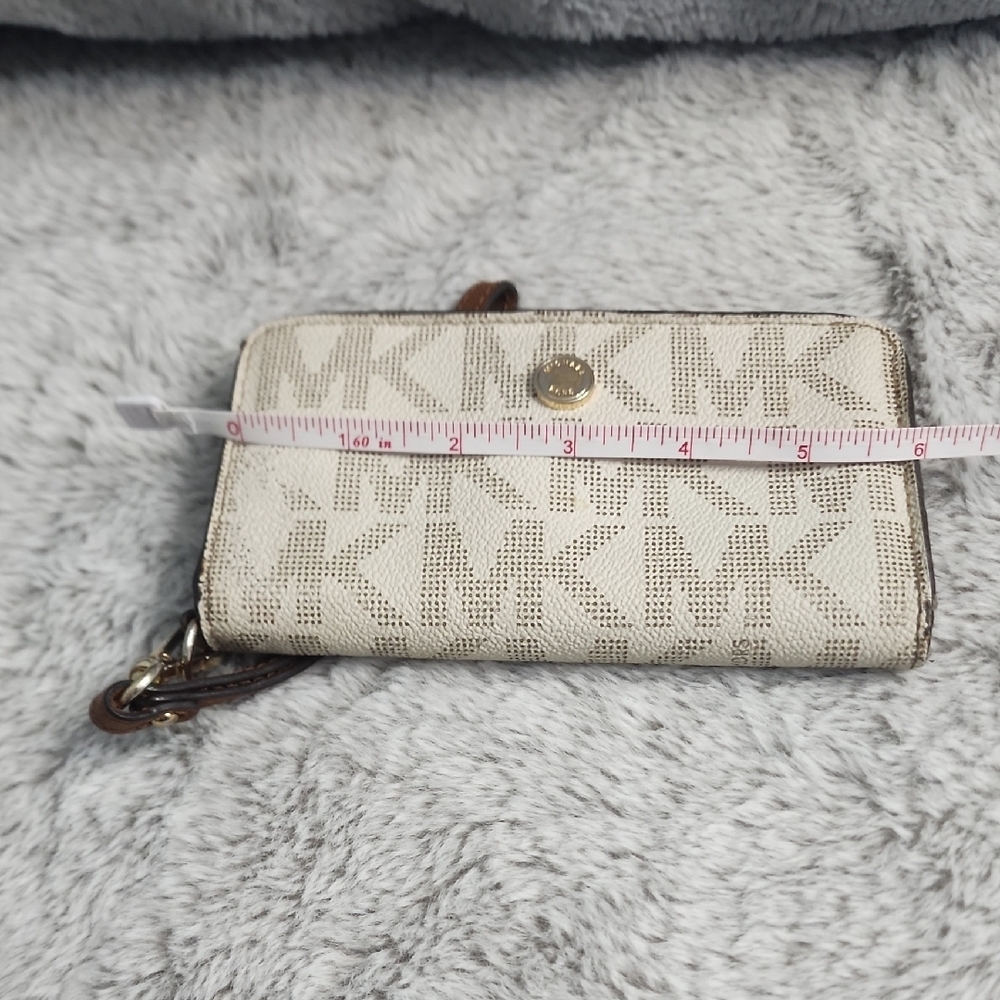Michael Kors Beige and Brown Logo Wristlet - Picture 7 of 7